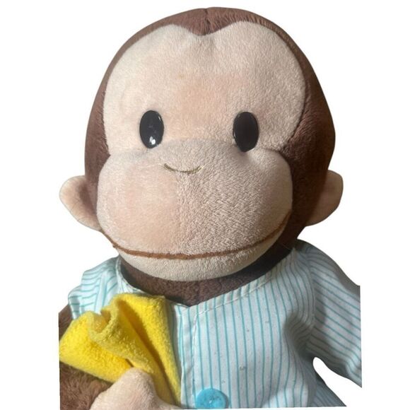 Curious George Blue & White Pajamas  & Yellow Blanket Stuffed Animal Toy Collect - Picture 4 of 5